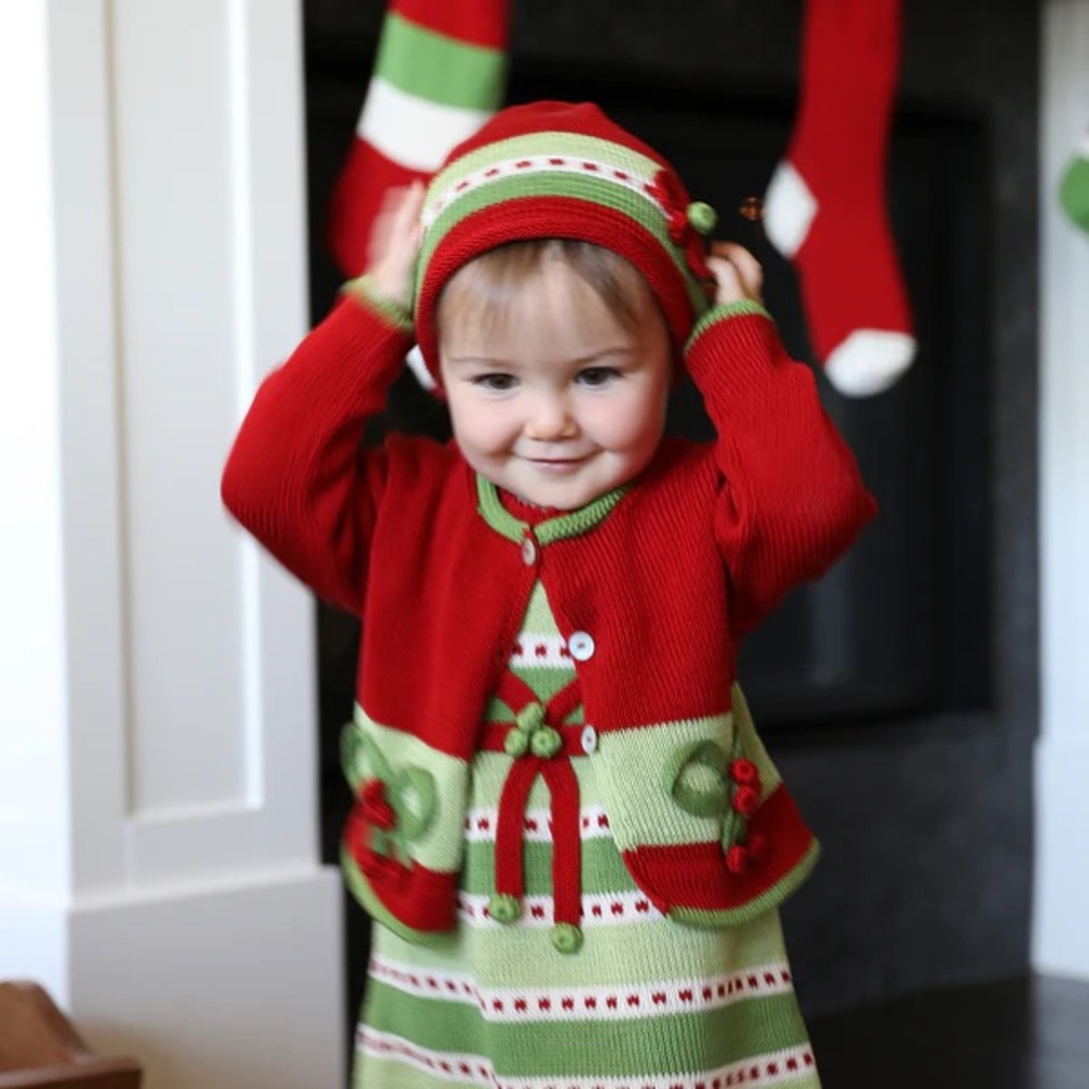 Knit Toddler Dress With Bow